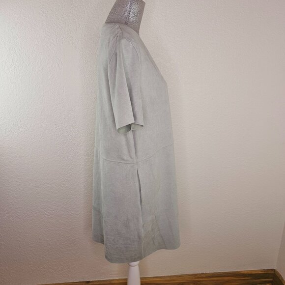 Zara Cozy Soft T-Shirt Dress Gray Blue - Picture 6 of 9